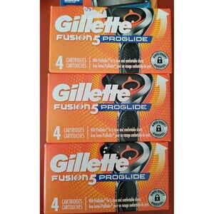 3 Gillette Fusion 5 Proglide Blade Refills - 12 Cartridges Total
